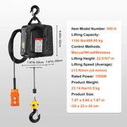 Load image into Gallery viewer, Amocart 1100lbs Electric Hoist Winch 2/3-in-1 Portable Power Winch Crane with Wireless Remote Control for Overload Protection