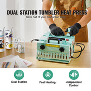 Load image into Gallery viewer, SucceBuy Tumbler Heat Press Machine 2 Station Heaters 11-30oz Mug Press Tumbler Press Sublimation Tumblers Cups and Mug 19.6lbs