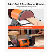 Load image into Gallery viewer, Amocart 6in Disc Sander & 2in x 42in Belt Sander 420W Bench Belt Disc Sanders Combo for DIY Woodworking Furniture Refinishing