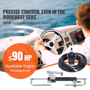 Load image into Gallery viewer, Hydraulic Outboard Steering Kit 90HP/150HP/300HP & Helm Pump and 24FT/26Ft Hose for Single Station Single-Engine Boats