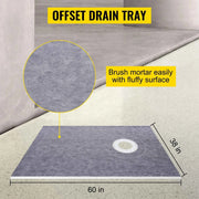 Bild in Galerie-Viewer laden, Amocart Waterproofing Shower Kit 38''x60'' Shower Kit Tray With Offset Drain PVC Or ABS 4" Stainless Steel Grate 2 Cuttable