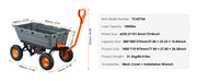 Charger l'image dans la visionneuse de galerie, Amocart Dump Cart Poly Garden Dump Cart Easy to Assemble Steel Frame Dump Wagon with 2-in-1 Convertible Handle Safe Transport
