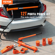 Load image into Gallery viewer, SucceBuy 10/12T Porta Power Kit Portable Hydraulic Jack with Oil Hose Auto Body Frame Repair Kit with StorageCase for Car Repair - AMOCART