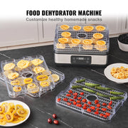 Load image into Gallery viewer, SucceBuy 5 Tray Food Dehydrator Machine 300W Stainless Steel Electric Food Dryer w/ Digital Adjustable Timer & Temperature - AMOCART