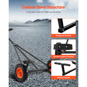 Charger l'image dans la visionneuse de galerie, Amocart 420lbs Boat Trailer Dolly Carbon Steel Kayak Mover with 15.7in Pneumatic Tires & Bracket for Moving Fishing Motorboat