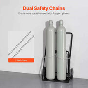 Load image into Gallery viewer, SucceBuy Dual Welding Cylinder Cart Oxygen Acetylene Tank Cart w/ 440LBS Static Capacity for Double 12.5-Inch Dia. Gas Cylinders