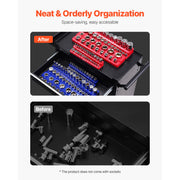 Load image into Gallery viewer, Amocart 6pcs/8pcs Blue+Red Magnetic Socket Organizer Set 3/8'' 1/2'' Metric SAE Socket Trays with Clear Labels for Tool Box
