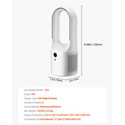 Load image into Gallery viewer, SucceBuy Desk Fan Bladeless 12.99 In Kids-Friendly Personal Portable Desk Fan 6-Speed USB Quiet Cooling Small Tower Fan for Home