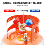 Load image into Gallery viewer, SucceBuy 30 lb Refrigerant Recovery Tank 400 psi Portable Cylinder Tank with Y-Valve for Liquid/Vapor Recovery Can for R22/R134A