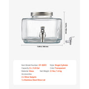 Load image into Gallery viewer, SucceBuy Beverage Dispenser 0.8Gal. Drink Dispensers for Party Glass Juice Dispenser with No-Drip Spigot and Lid for Restaurants - AMOCART