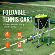 Bild in Galerie-Viewer laden, Faltbarer Tennisballwagen fasst 150/180 Tennisbälle Korb Behälter mit Rollen für Sportunterricht Baseball Trolley
