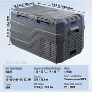 Charger l'image dans la visionneuse de galerie, Amocart 8L to 75L Car Refrigerator Fridge Portable Icebox Single&Dual Zone w/Blue Tooth Temp Adjustable for Outdoor Camping RV