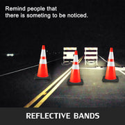 Load image into Gallery viewer, Amocart PVC 18/28/36 Inch Traffic Safety Parking Cones Reflective Collars Higher Warning for Traffic Control Construction Sites