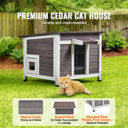 Bild in Galerie-Viewer laden, Amocart Outdoor Cat House Weatherproof, Feral Cat Shelter for Cat Outdoor Wooden Cat Rabbit House with All-Round Foam Insulated