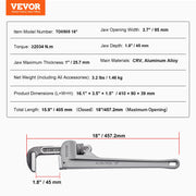 Load image into Gallery viewer, Amocart Pipe Wrench Aluminum Straight Pipe Wrench Adjustable Plumbing Wrench High Strength Jaw & Ergonomic Handle Automotive