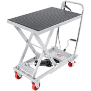 Load image into Gallery viewer, SucceBuy 330/500lbs Hydraulic Lift Table Cart Manual Single Scissor Platform with 4Wheels and Non-slip Pad for Material Handling - AMOCART