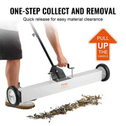Load image into Gallery viewer, SucceBuy Rolling Magnetic Sweeper with Wheels Push-Type Magnetic Pick Up Sweeper Large Magnet Pickup Lawn Telescoping Sweeper