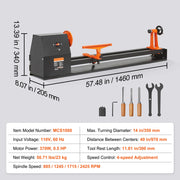 Load image into Gallery viewer, SucceBuy Benchtop Wood Lathe 10in x 18in / 14in x 40in US-120V Power Wood Turning Lathe Machine Variable Speeds for Woodworking