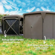 Load image into Gallery viewer, Pop Up Gazebo Sn Tent House 11 x 11ft with UPF30+ Removable Roof Cover 4 Roll-up Wind Panels and Carry Bag for Camping Patio Ba