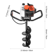 Load image into Gallery viewer, SucceBuy Fuel-powered Auger Post Hole Digger Gas Powered Earth Auger Borer Ground Petrol Earth Auger Post 52cc/43cc Hole Digger
