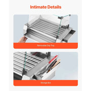 Load image into Gallery viewer, SucceBuy 5 7 11 Rollers Hot Dog Roller Stainless Steel Sausage Grill Cooker Commercial Hot Dog Machine with Dual Temp Control