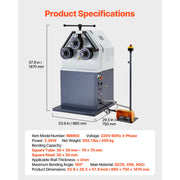 Charger l'image dans la visionneuse de galerie, SucceBuy 2.2KW Electric Roll Bending Machine with 180° Maximum Bending Angle Support Horizontal/Vertical Operation (220V 60Hz)
