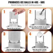 Load image into Gallery viewer, Amocart 60mm Ice Ball Press Maker Spherical Whiskey Tray Mould Bubble-Free Making Mold Crystal Ice Ball Box for Bar Cocktail