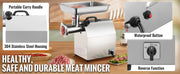 Load image into Gallery viewer, Hachoir à viande électrique commercial Amocart en acier inoxydable avec 3 plaques de meulage