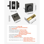 Bild in Galerie-Viewer laden, Amocart Deadbolt Lock Square Single Cylinder Dead Bolt Keyed Fits Standard Size Interior Exterior Doors Full Metal 3 Keys