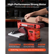 Load image into Gallery viewer, SucceBuy 5/6" Disc Sander 1x30/4x 36 in Belt Sander 250/400W with Adjustable Worktable & Dust Collection Port for Woodworking