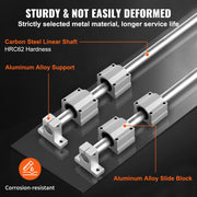 Load image into Gallery viewer, SucceBuy SFC 2PCS Linear Guide Rails SFC16 SFC20 1000/2000mm & 4 Slide Blocks High Load-Bearing for DIY CNC Routers Lathes Mills