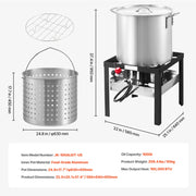 Load image into Gallery viewer, SucceBuy 60/80/100Qt Seafood Boiling Kit with Strainer Cooking Set for Crab Crawfish Boiling Aluminum Stockpot with Steamer Rack - AMOCART