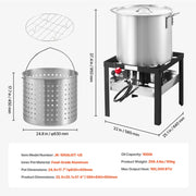 Load image into Gallery viewer, Amocart 60/80/100Qt Seafood Boiling Kit with Strainer Cooking Set for Crab Crawfish Boiling Aluminum Stockpot with Steamer Rack