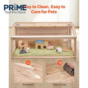 Load image into Gallery viewer, Amocart Wooden Hamster Cage 270° Viewing Hamster Habitat Hamster Cage with Openable Top Ventilated Animal Cage for Gerbils