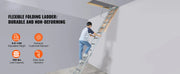 Load image into Gallery viewer, Amocart Attic Ladder Foldable 350pound 22.5" x 63" Multi-Purpose Aluminium Extension Light Fits 9.5'-12' Ceiling Heights