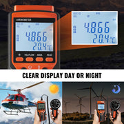 Load image into Gallery viewer, SucceBuy Handheld Anemometer LED Digital Wind Speed CFM Meter Gauge Measures Wind Velocity Wind Temperature Air Flow Wind Chill