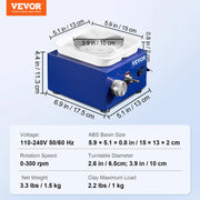 Load image into Gallery viewer, SucceBuy 2.6in/3.9in Mini Pottery Wheel 2 Turntables Ceramic Wheel Forming Machine Adjustable 0-300RPM Speed Detachable Basin - AMOCART