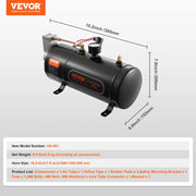Load image into Gallery viewer, SucceBuy 12V Air Compressor with Tank 0.8 Gal Train Horn Air Compressor 120 psi Working Pressure Onboard Air Compressor System