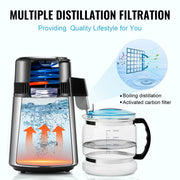 Charger l'image dans la visionneuse de galerie, SucceBuy Distillateur d'eau 4L 1,05 gallon Purificateur d'eau pure Filtre pour comptoir domestique 750W Fabricant d'eau distillée Acier inoxydable