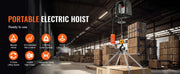 Load image into Gallery viewer, Amocart 1100lbs 1500W Electric Hoist Winch Portable Power Winch Crane with Wireless Remote Control for Overload Protection
