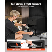 Load image into Gallery viewer, SucceBuy Drop Safe Large Capacity Front Drop Slot Safe Box with Digital Keypad Cash Depository Box with Spare Keys for Cash Bank - AMOCART