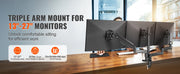 Bild in Galerie-Viewer laden, Amocart Single/ Dual/ Triple Monitor Mount for Screens Gas Spring Monitor Arm Desk Mount with C-Clamp and Grommet Mounting Base