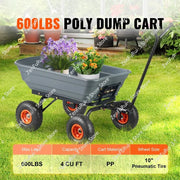 Bild in Galerie-Viewer laden, Amocart Dump Cart Poly Garden Dump Cart Easy to Assemble Steel Frame Dump Wagon with 2-in-1 Convertible Handle Safe Transport