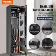 Bild in Galerie-Viewer laden, Amocart 3-8 Rifles Gun Safe w/ Digital Keypad & Lock Gun Storage Cabinet with Removable Storage Shelf for Home Long Gun Pistols