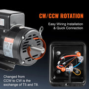 Charger l'image dans la visionneuse de galerie, Amocart 7.5HP Air Compressor Motor 230V 31.6Amps Electric Single Phase Motor 3450RPM 184T Frame for Compressors CW/CCW Rotation