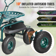 Load image into Gallery viewer, Amocart Garden Cart Rolling Workseat with Wheels Gardening Stool for Planting 360Degree Swivel Seat Wagon Scooter with Steering