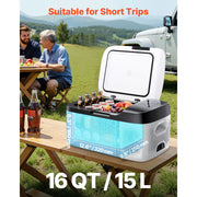 Load image into Gallery viewer, SucceBuy 15L Small Fridge Portable Car Freezer 12V/24V Mini Refrigerator Compressor Cooler for RVs Traveling Camping Outdoor