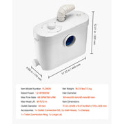 Load image into Gallery viewer, SucceBuy Macerator Pump 500W/700W/900W/1200W Waste Water Disposal Upflush Machine for Toilet, Basement, Shower, Laundry, Bathtub