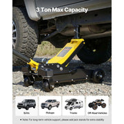 Load image into Gallery viewer, Amocart 3 Ton Floor Jack Aluminum & Steel Racing Floor Jack with Dual Pistons Quick Lift Pump Hydraulic Car Lift for SUV Pickup