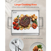 Load image into Gallery viewer, SucceBuy Stainless Steel Griddle Flat Top Rectangular Plate Grill-Top Griddle Pan Gas Grill Griddle for BBQ Portable Cookware